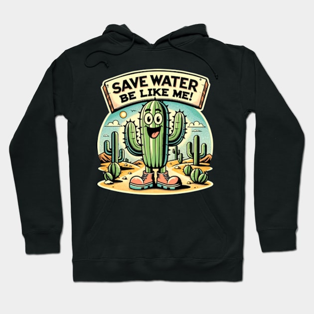 Save Water Cactus Hoodie by Neon Galaxia